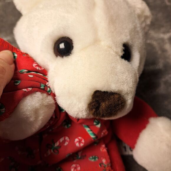 COMMONWEALTH CHRISTMAS GIRL POLAR BEAR PLUSH 12" STUFFED ANIMAL LOVEY SLIPPERS - Picture 2 of 8